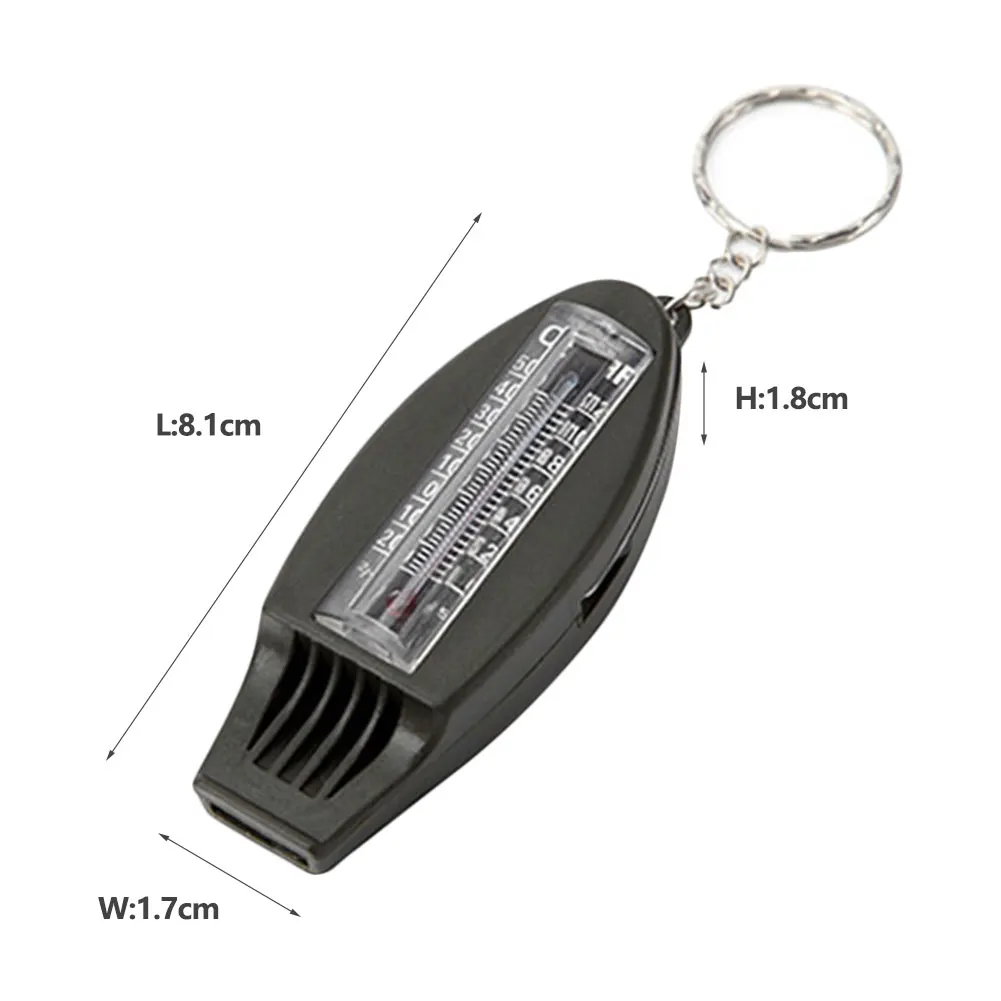 

4 In 1 Emergency Survival Whistle Multi-Functional Tool With Magnifier,Compass,Thermometer For Hiking Camping Outdoor Activities