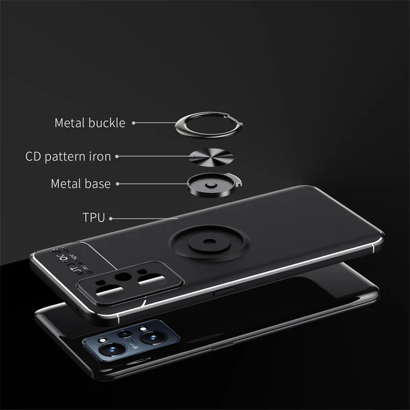 For Realme GT Neo 3T Case For OPPO Realme GT Neo 3T Cover New Bumper Soft Ring Magnetic Holder For Cover Realme GT Neo 3T Fundas