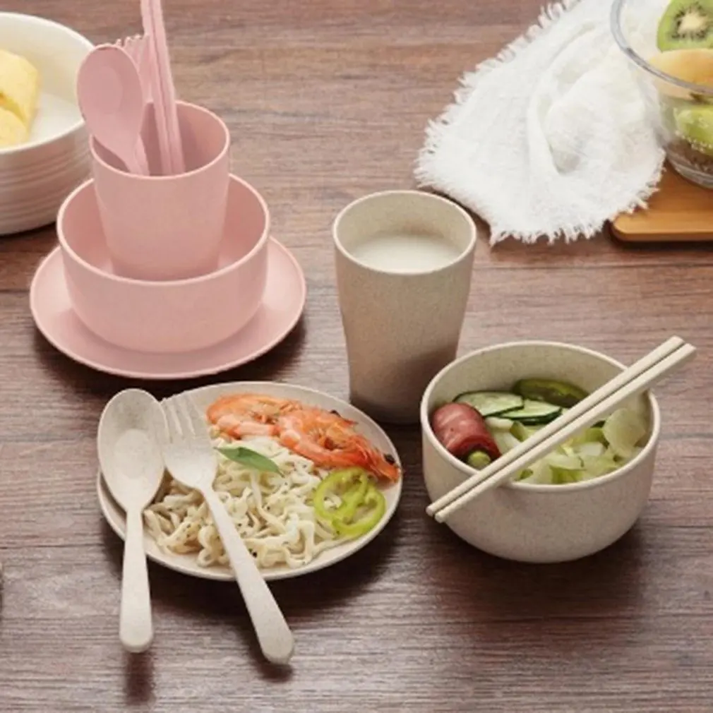 Набор столовых приборов из пшеничной соломы 6 шт./комплект | Дом и сад