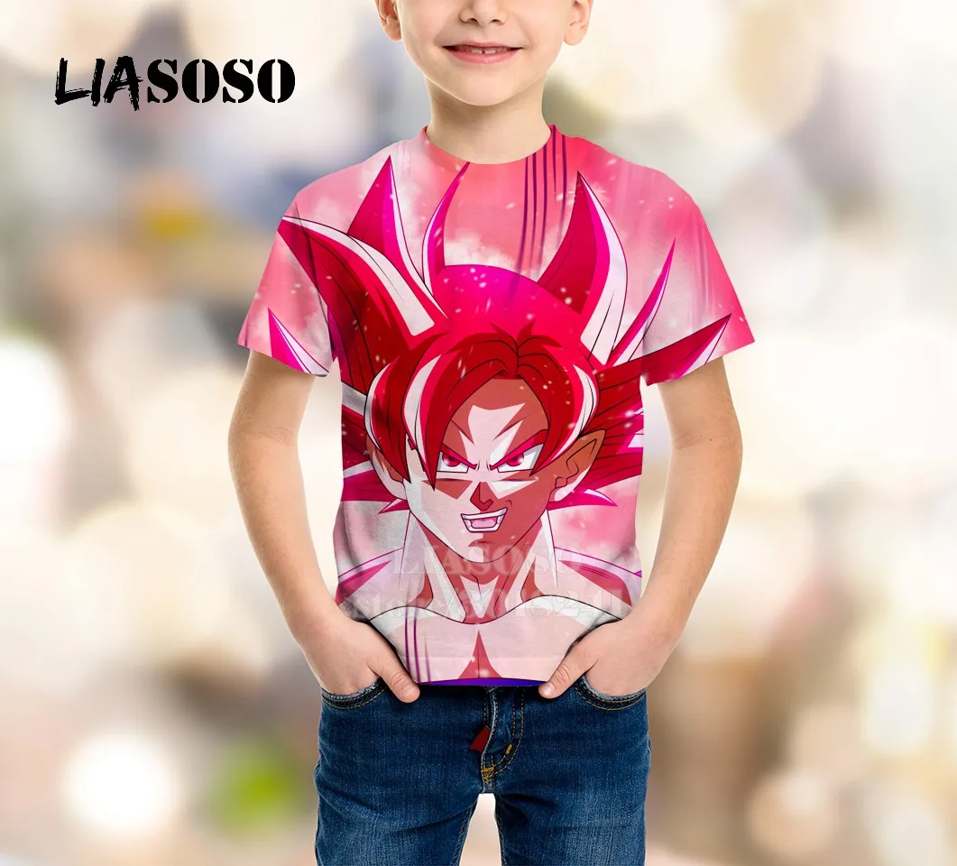 LIASOSO/Детский свитшот с Роши для подростков, футболка с 3D-принтом «Жемчуг дракона», детский топ, пуловер с короткими рукавами для мальчиков и девочек, B157-07 - Цвет: 7