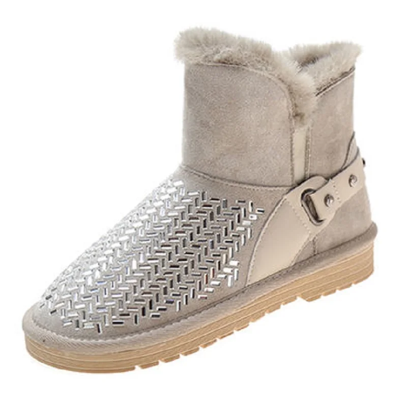 

Snow boots plus velvet non-slip winter 2020 new fashion rhinestone warm and comfortable cotton boots