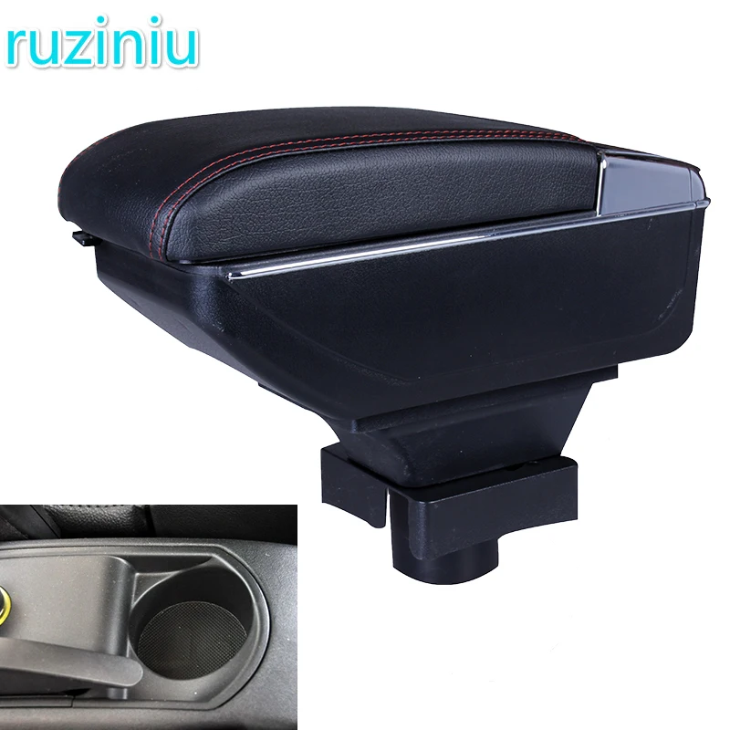 

For Citroen C-Quatre/triumph armrest box Dual Layer Rotatable PU Leather Center Centre Console Storage Box with USB Interface