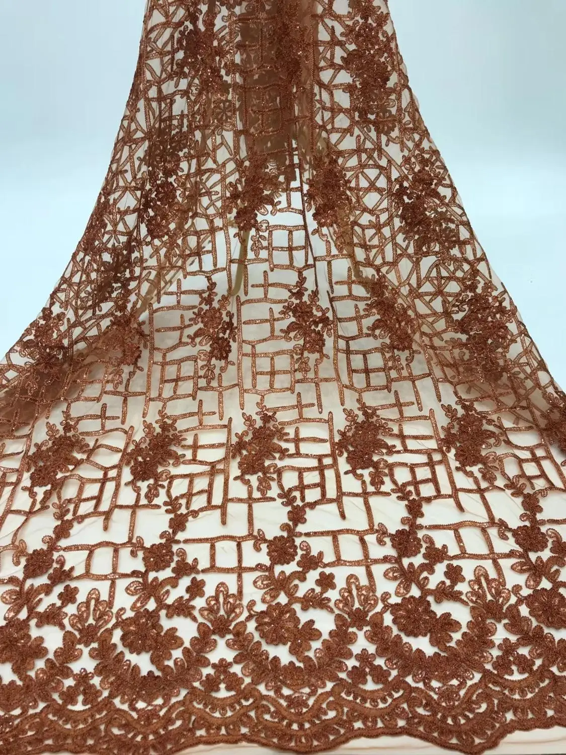 

2020 high quality embroidered net tulle french lace fabric good quality african mesh lace fabric STJA081