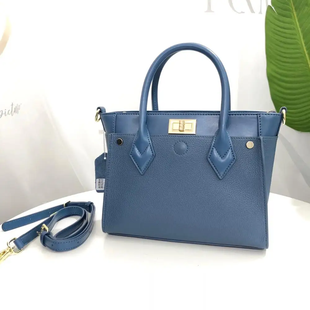 

free shipping 2020 the new style nice and good genuine cow leather women handbag one shoulder bag crossbody bag 29cm 5color