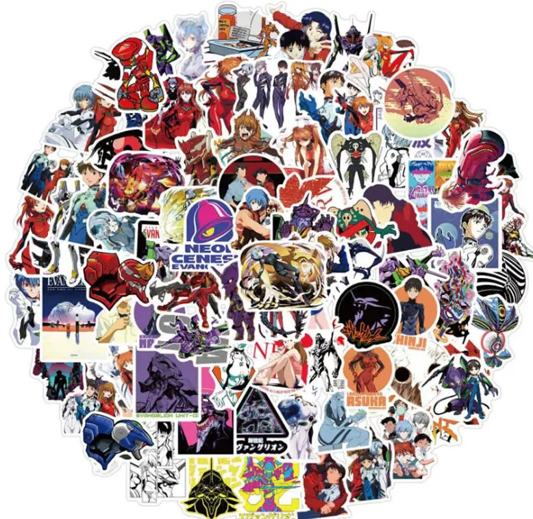 

10/30/50/100pcs Evangelion Sticker School Student Diary Hand Ledger Stationery Mobile Phone Guitar Decoration Kawaii Girl Toy