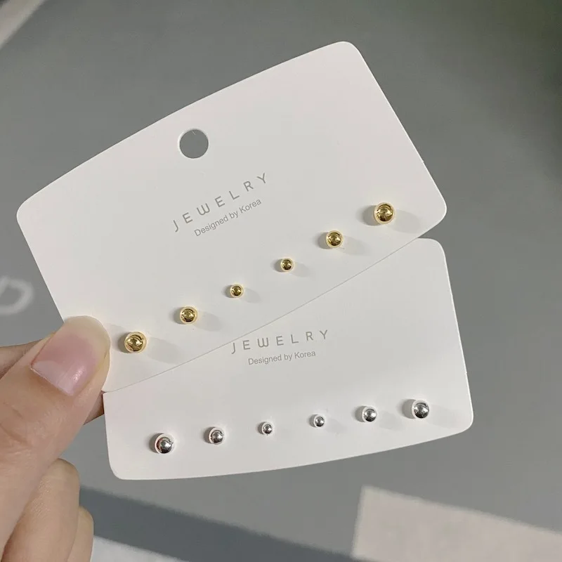 

6 шт. (3 Парижа), 3-5 мм, серебро 925 пробы, игла, шар, маленькие серьги-гвоздики, Наборы для мужчин, женщин, мужчин, девушек, ювелирные изделия, аксе...