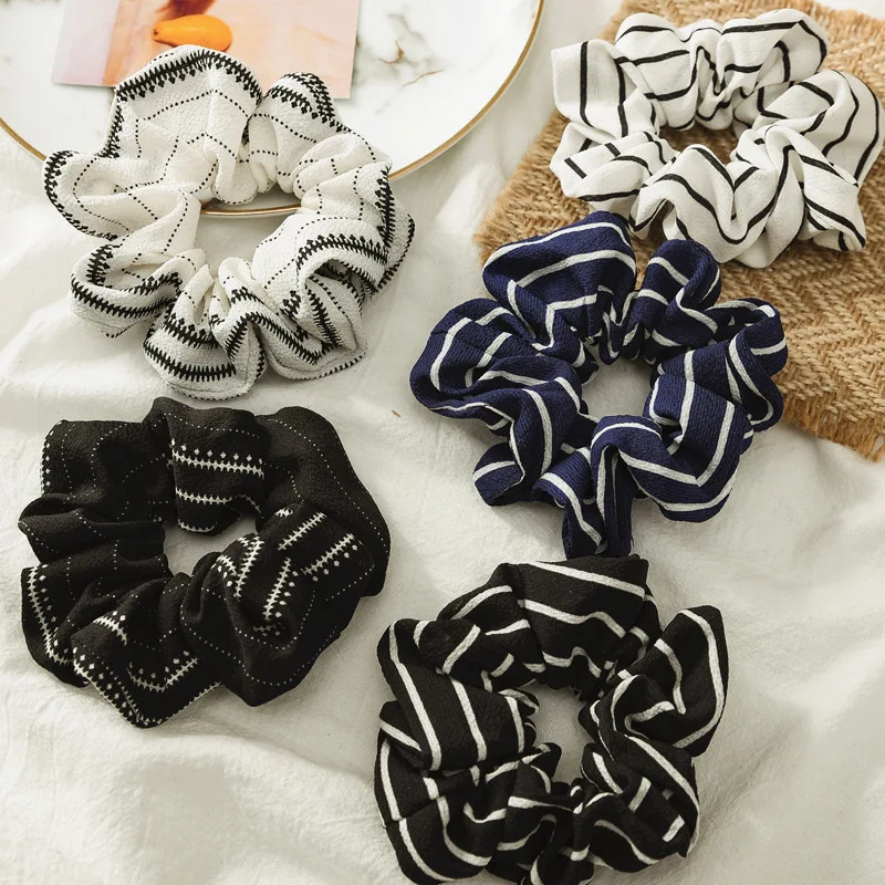 

Резинка для волос в полоску Женская, стильная эластичная заколка для конского хвоста, аксессуар на голову, 2021