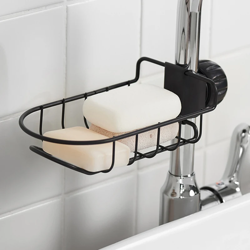 

Gadget Sink Basket Faucet Sponge Soap Holder Drain Black Stainless Steel Bathroom Sinks Design Cuba Cozinha Kitchen Organizer YQ