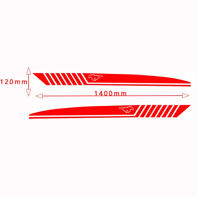 Стильная наклейка на кузов автомобиля Виниловая боковая для Ford MUSTANG Style racing sport 2009