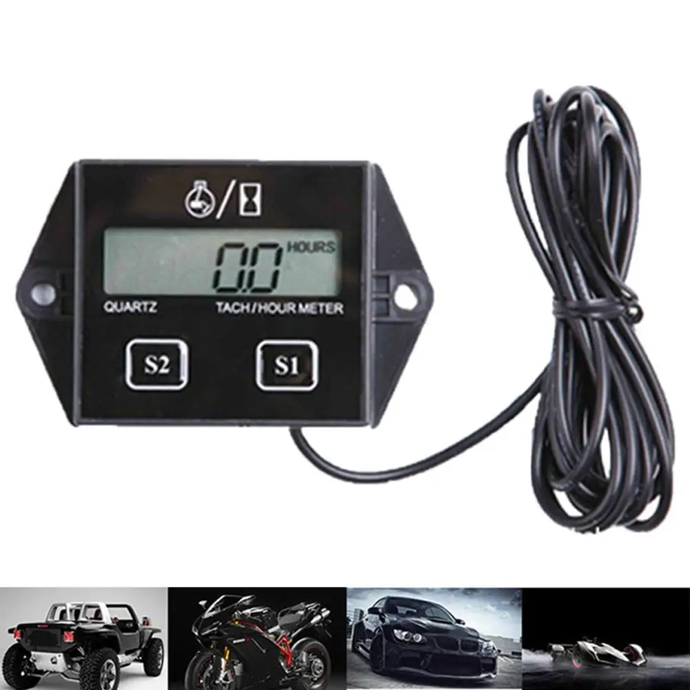 

Мотоцикл ATV цифровой счетчик часов двигателя Индуктивный дисплей Тахометр Датчик 52 мм x 46 мм x 20 мм аксессуары для мотоциклов