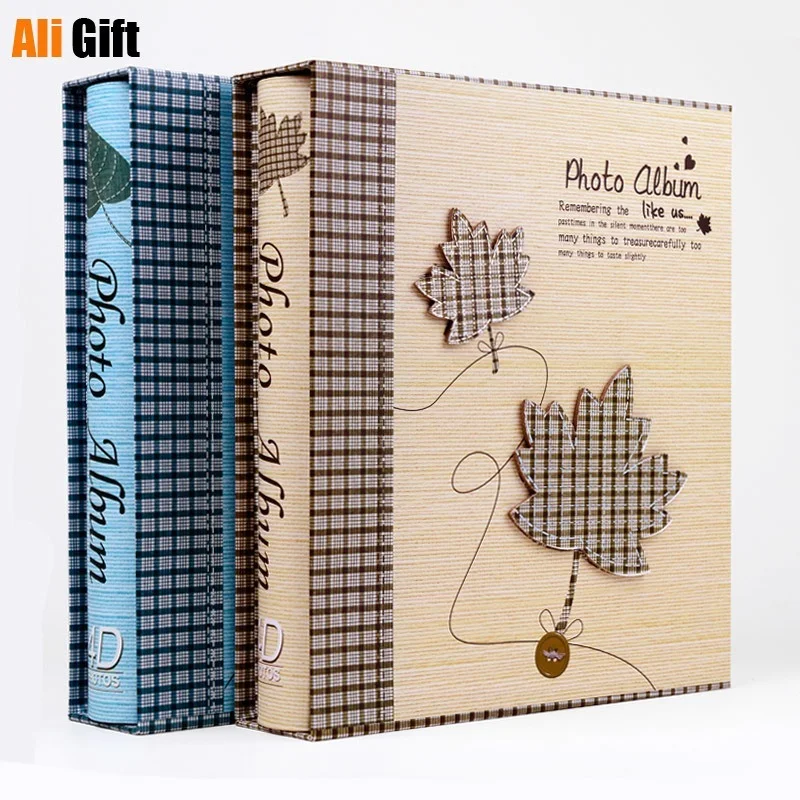 Тканевый чехол с листьями для фотоальбомов 6 дюймов 200 карманов|Фотоальбомы| |