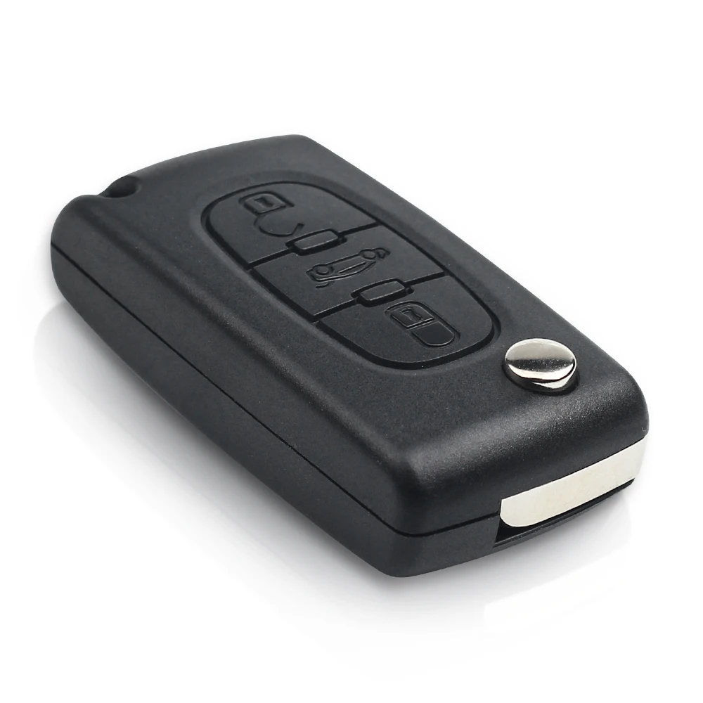 KEYYOU для Peugeot 207 307 308 407 607 3 кнопочный автомобильный чехол-книжка без ключа с