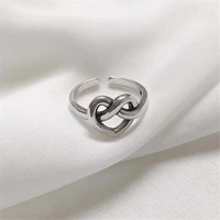 simple romantic heart shaped ring knitting heart shaped retro ring charm womens ring daily matching love jewelry christmas gift