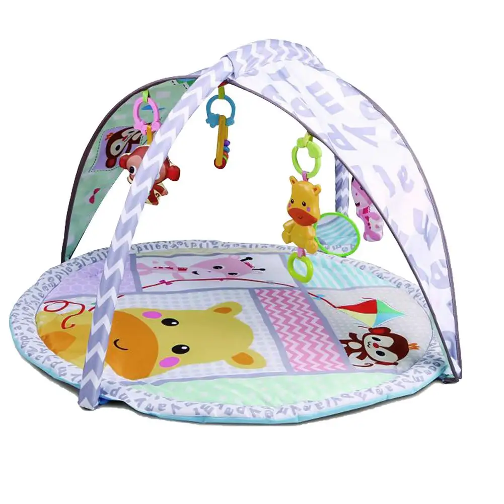 

Large Baby Gym Play Mat Toddler Game Pad With Protective Awning Suitable For Outdoor And Back Garden Washable And Easy To Clean