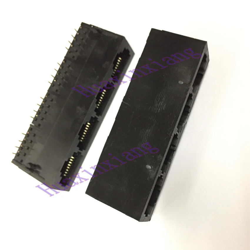 10 шт./лот черный пластик RJ45 8P8C разъем 59 1*4 4 порта PCB Монтажная сеть Интернет