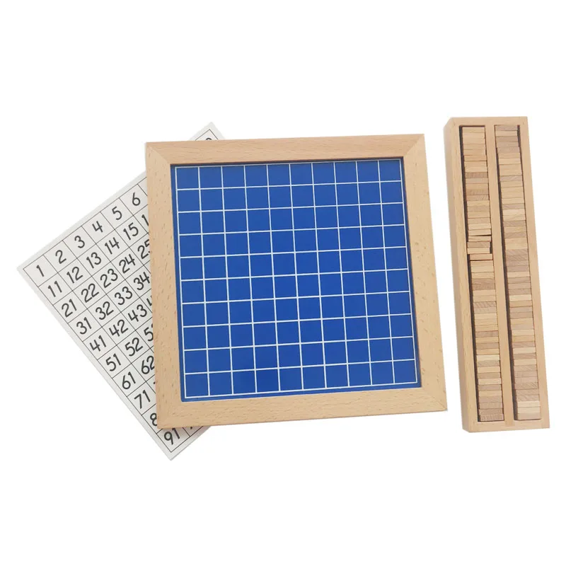 Treeyear Montessori-bloques de conteo de madera para ni&ntilde;os, puzles de bloques de matem&aacute;ticas, 1-100 n&uacute;meros sucesivos, juego educativo para ni&ntilde;os-4