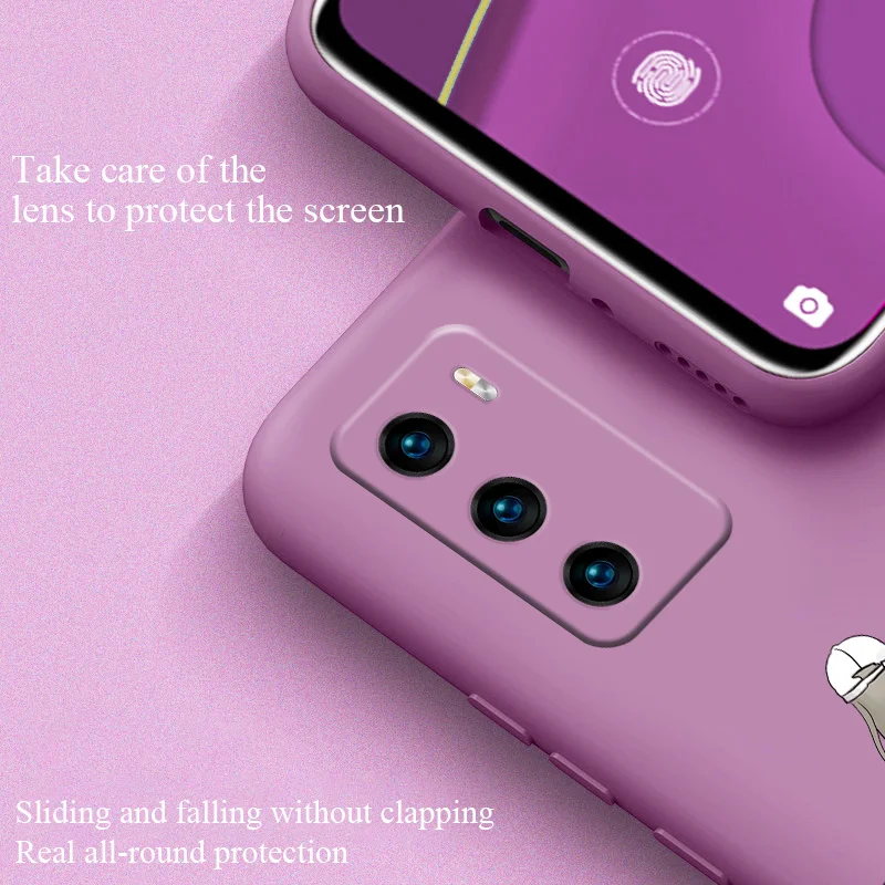 

Fashion girl Case For Huawei P40 P40Lite P30 P20 Mate 40 40Pro 30 20 Pro Lite P Smart 2021 Y7a Liquid Silicone Cover