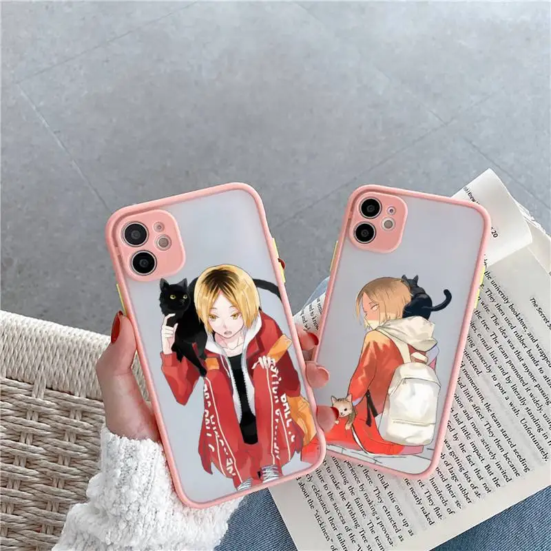 

Haikyuu Hinata attacks Anime Phone Cases Matte transparent For Pink iPhone 12 Mini 11 Pro XR XS Max 7 8 Plus X Back Cover