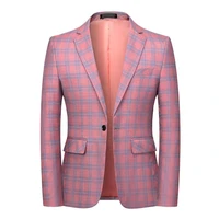 2021 new fashion spring and autumn casual men plaid blazer cotton slim england suit blaser masculino male jacket blazer s 6xl