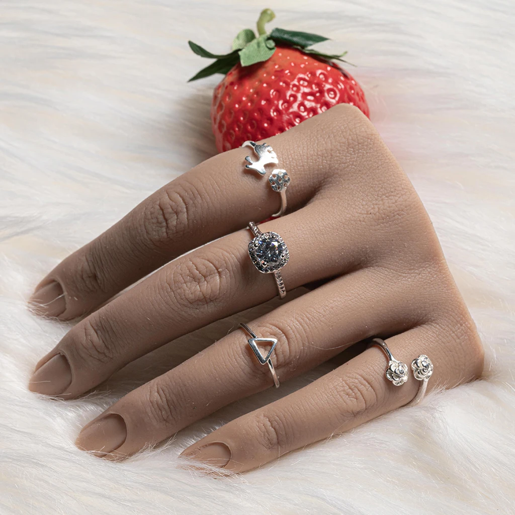 Practice Hand Nail Art Training Flexible Bend Fake Manicure Tool Display Stand Finger | Красота и здоровье