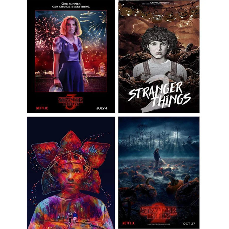 Алмазная 5D картина очень странные дела 8 постеров полная выкладка вышивка