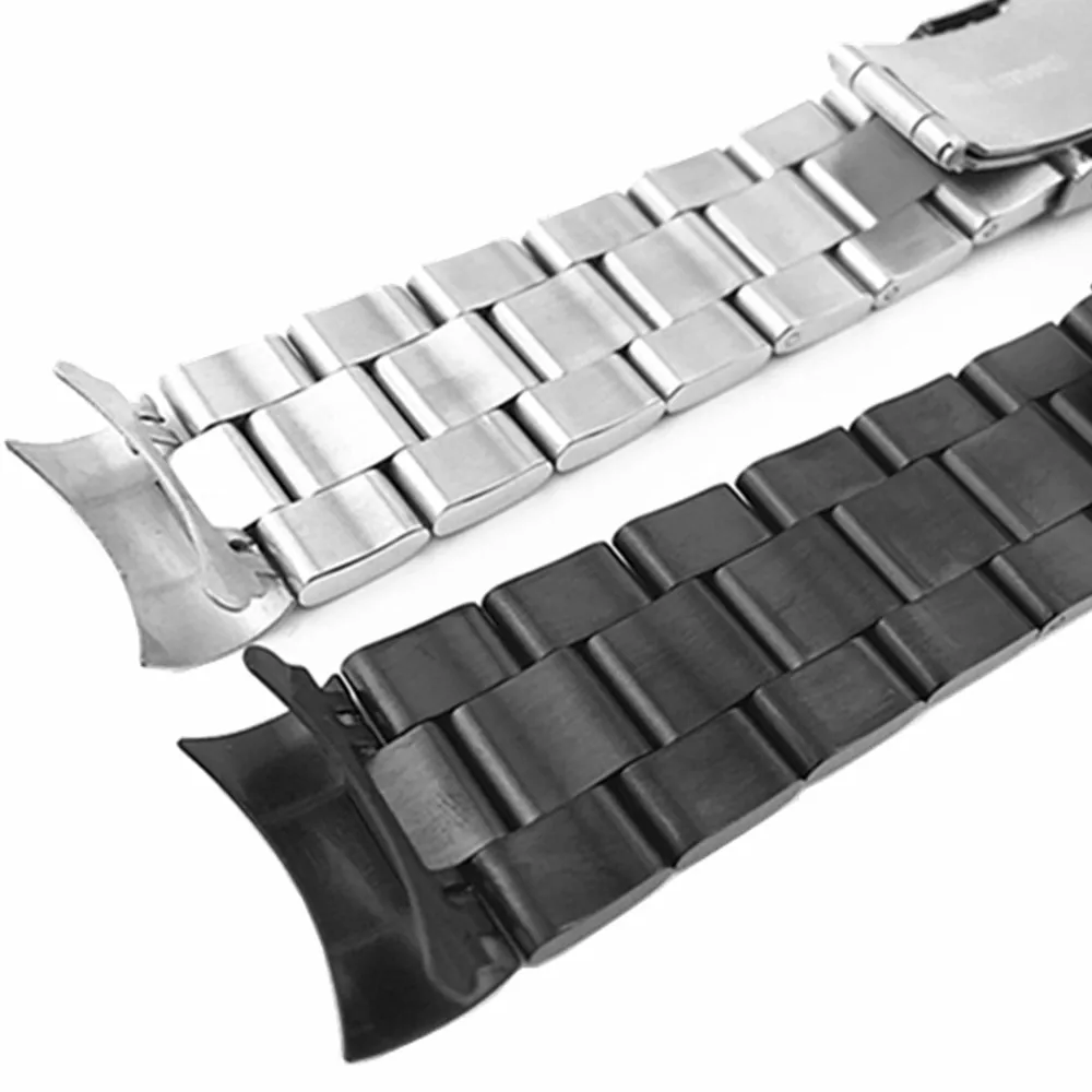 20 22mm Watchband Arc Edge Stainless Steel Strap Arc Mouth bracelet metal band  watch band For  For Seiko Diy Replace