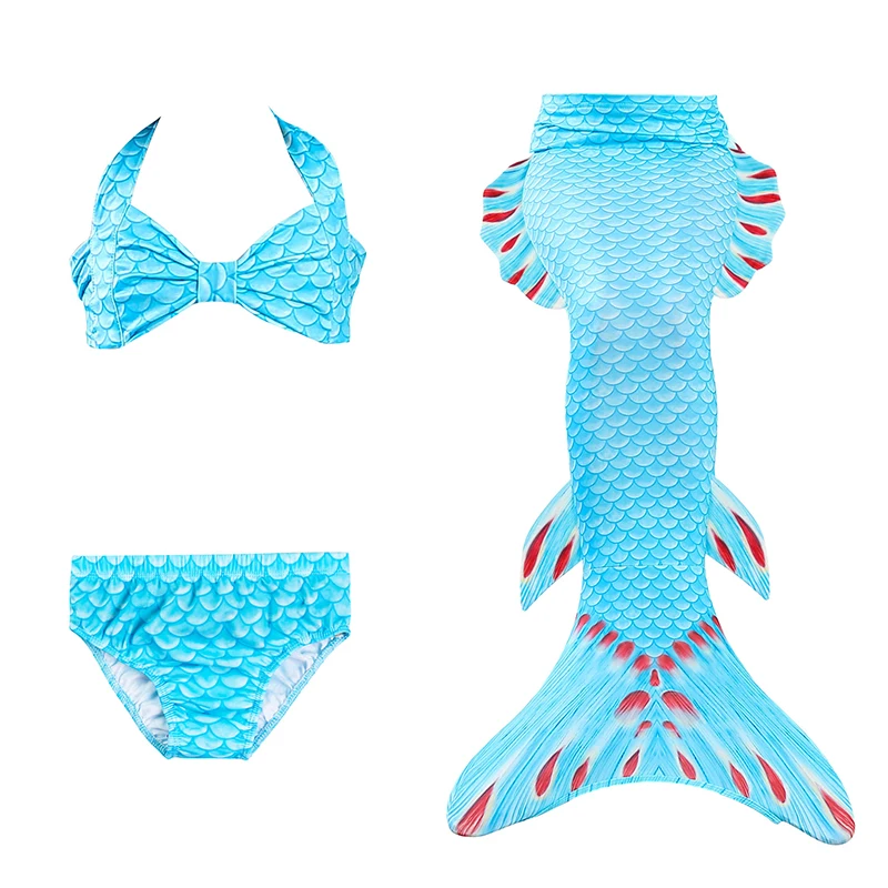 

3 Pcs Mermaid Tails for Swimming Costume Children Beach Clothes Kids Swimmable Swimwear Girls Mermaid Princess Cosplay Swimsuit
