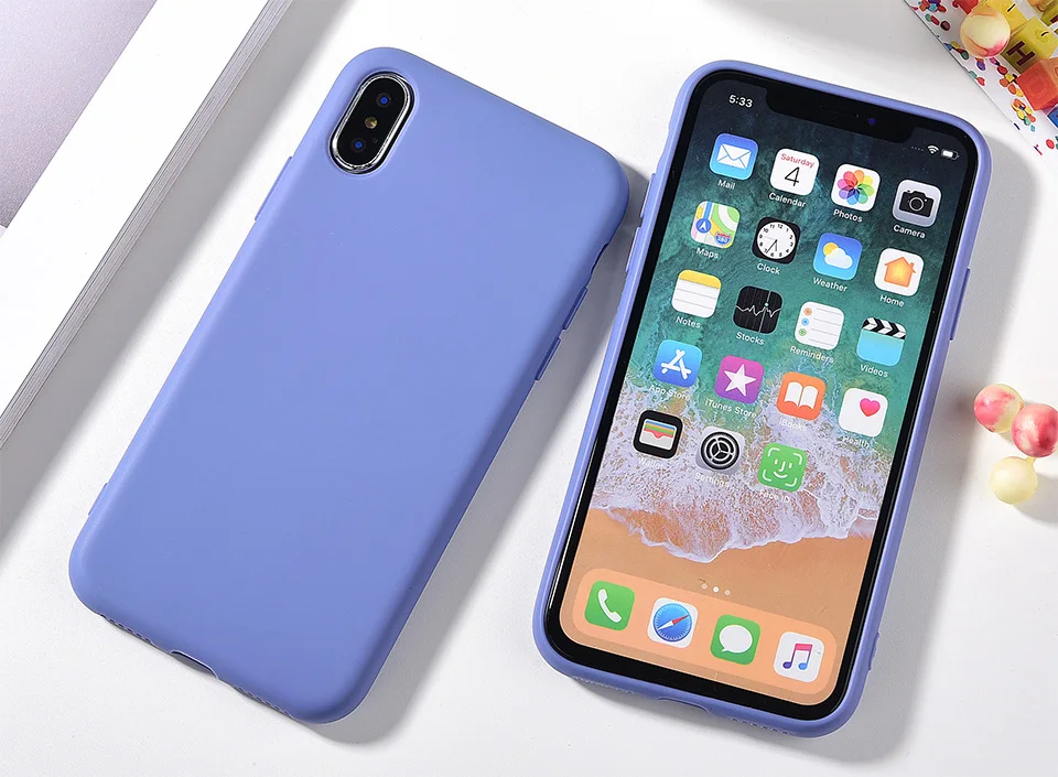 Жидкий оригинальный матовый чехол карамельного цвета для iPhone X XS Max XR 8 7 6 6s Plus