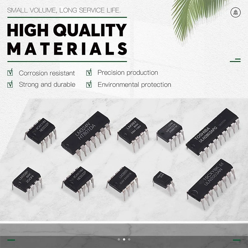 

85 Pieces 10 Types Integrated Circuit Chip Assortment Kit, DIP IC Socket Set for Opamp Single Precision Timer Pwm