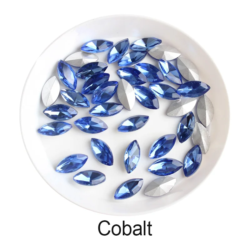 30 шт./лот 3D Стразы для дизайна ногтей сияющий цвет конский глаз горный хрусталь