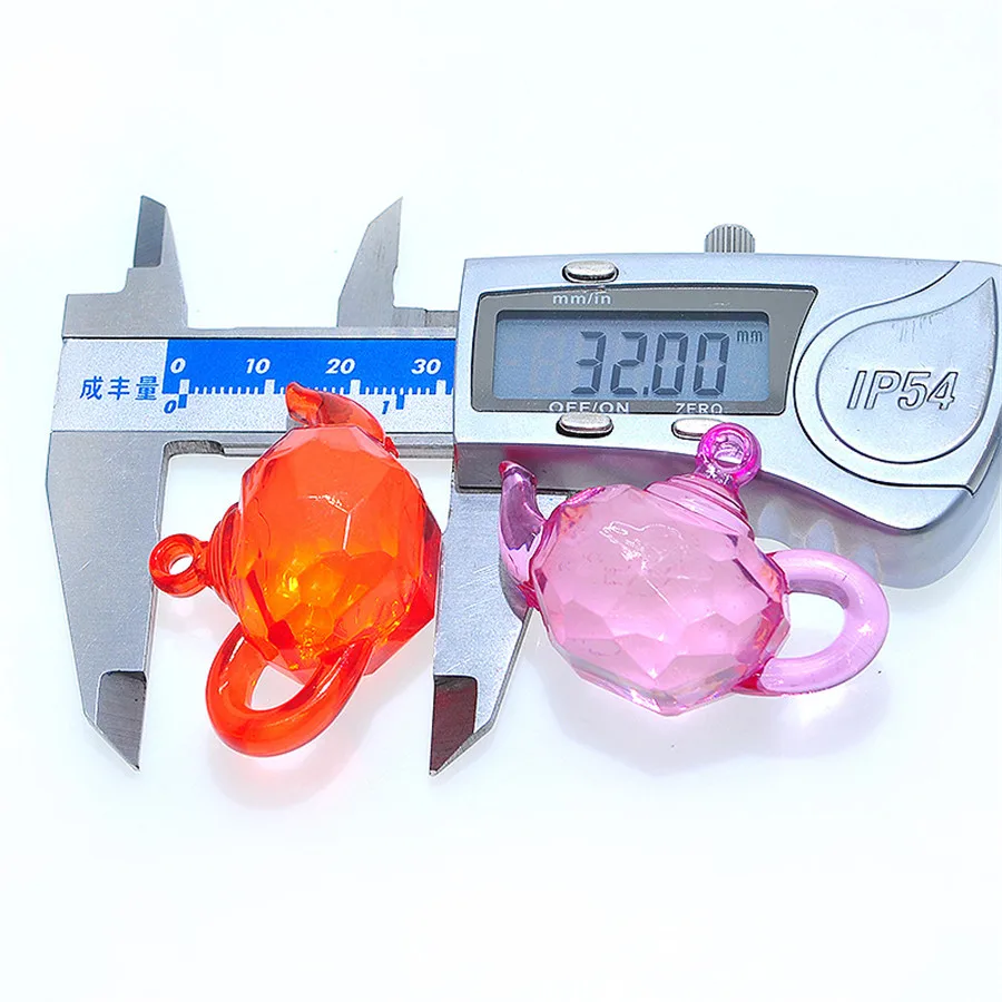 

New Colorful Acrylic Bubblegum Necklace Pendants DIY Jewelry Findings Plastic Kawaii Teapot Shape Charms 47*24*32MM 43pcs