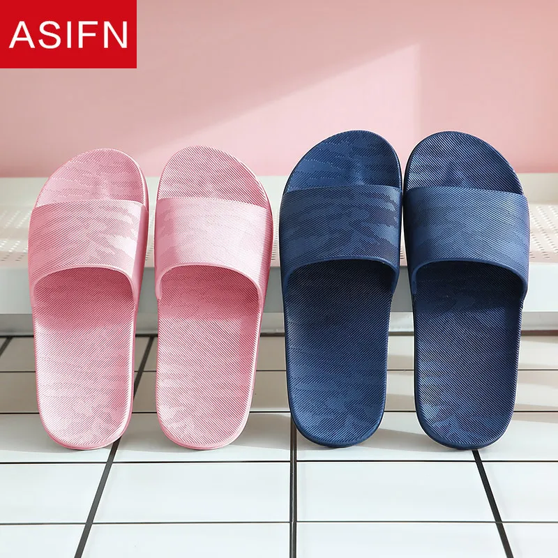 

ASIFN Women Indoor Floor Flat Shoes Summer Non-slip Flip Flops Bath Home Slippers Female Men Comfortable Zapatillas De Hombre