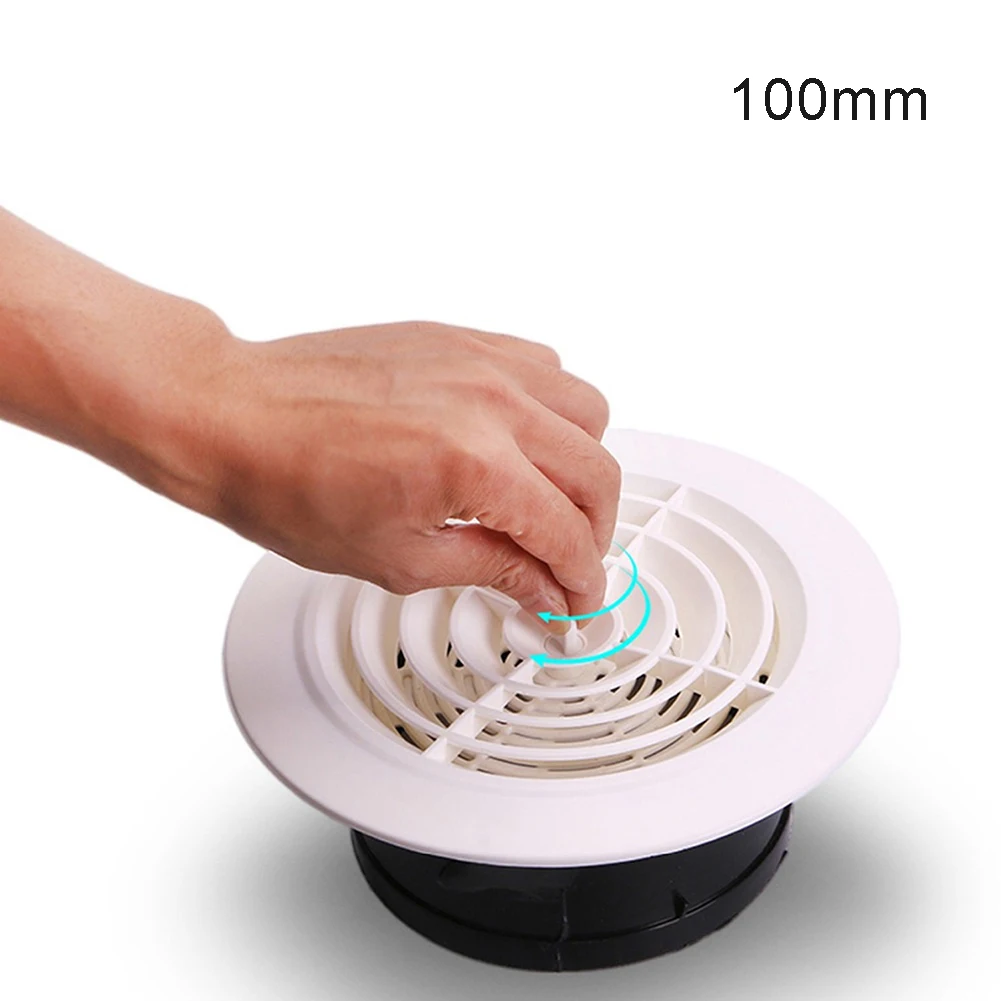 

1pc Air Vents Round Shutter Grille Cover ABS White Panel Air Outlet Adjustable And Removable Air Vent