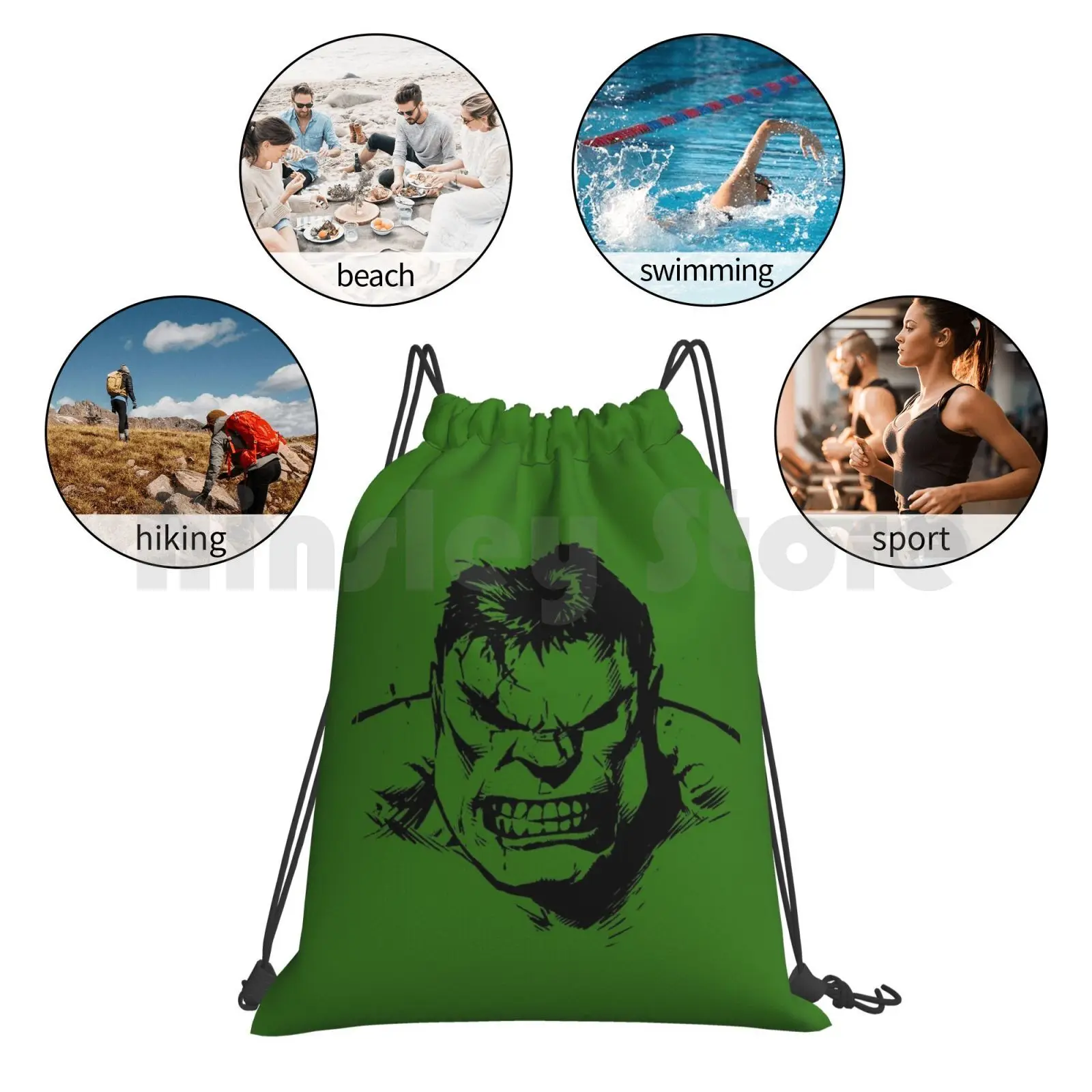 

Smash!! Backpack Drawstring Bags Gym Bag Waterproof Superhero