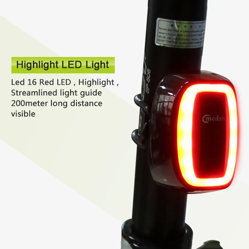 X6 Taillight 6 Modes Bicycle Tail Light USB LED Bike Lamp Cycling FlashLight IPX5 Waterproof Accessories Smart Brake | Спорт и