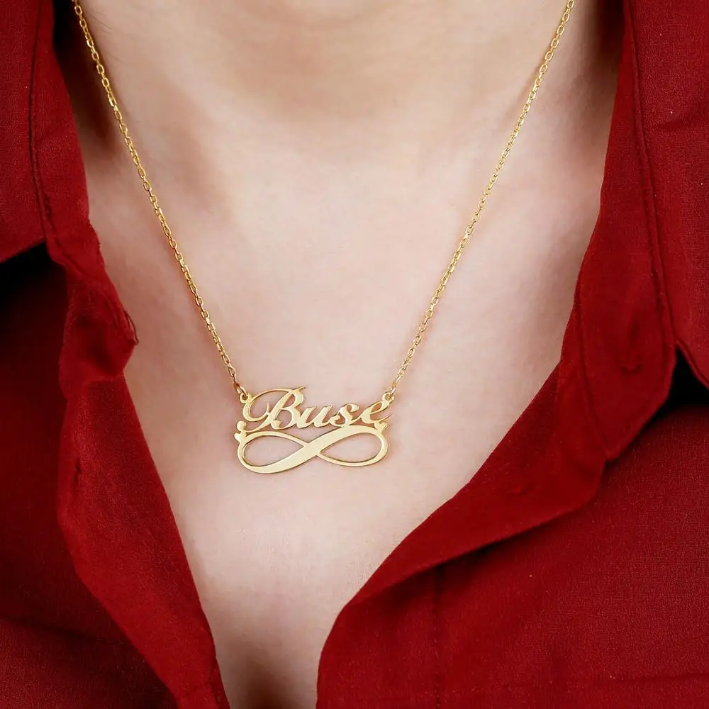 Ожерелье в форме сердца бесконечности из нержавеющей стали|Индивидуальные