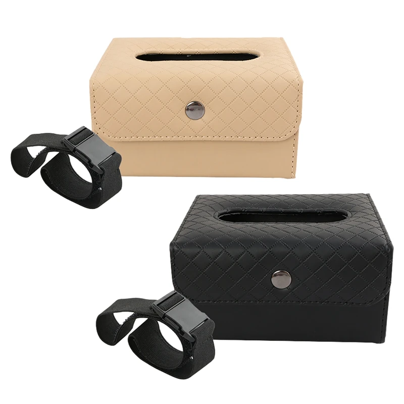 

Car Tissue Box Paper Box Seat Anti-Skid Chair Back Hanging Creative Armrest Box Fixed for Car Interior for Home