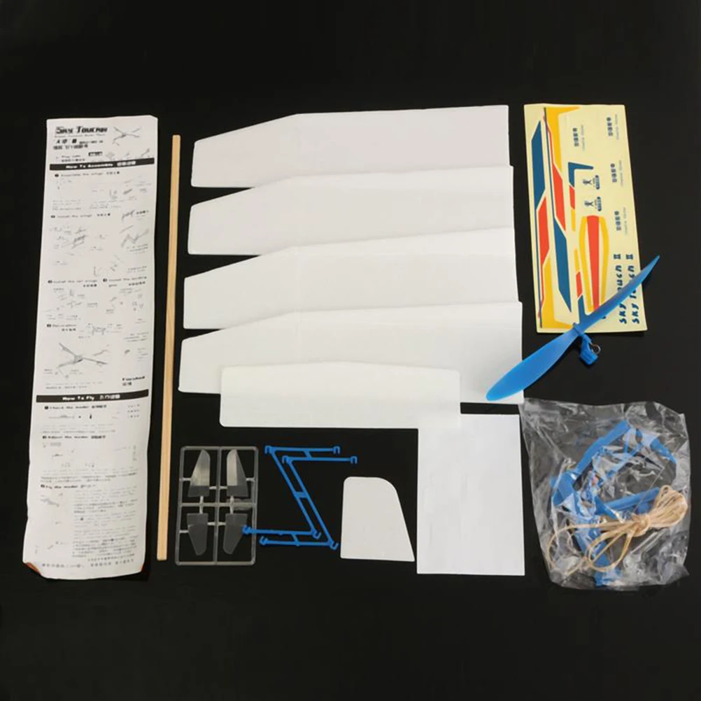 Планер в сборе резиновый эластичный летающий самолет веселая модель детская