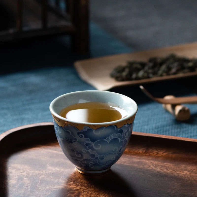 

Qingyun pull month tea cup enamel color sample tea cup Kung Fu tea cup home office tea cup tea ceremony appliance host cup