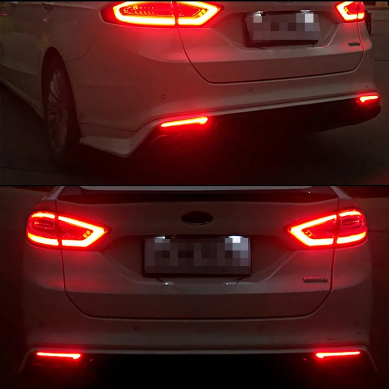 IJDM для 2014 2016 Ford Fusion Mondeo жидкий Стиль Красный Светодиодный отражатель бампера