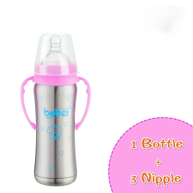 1 бутылка + 3 соска нержавеющая сталь изоляционная высокого качества Copo Inox с
