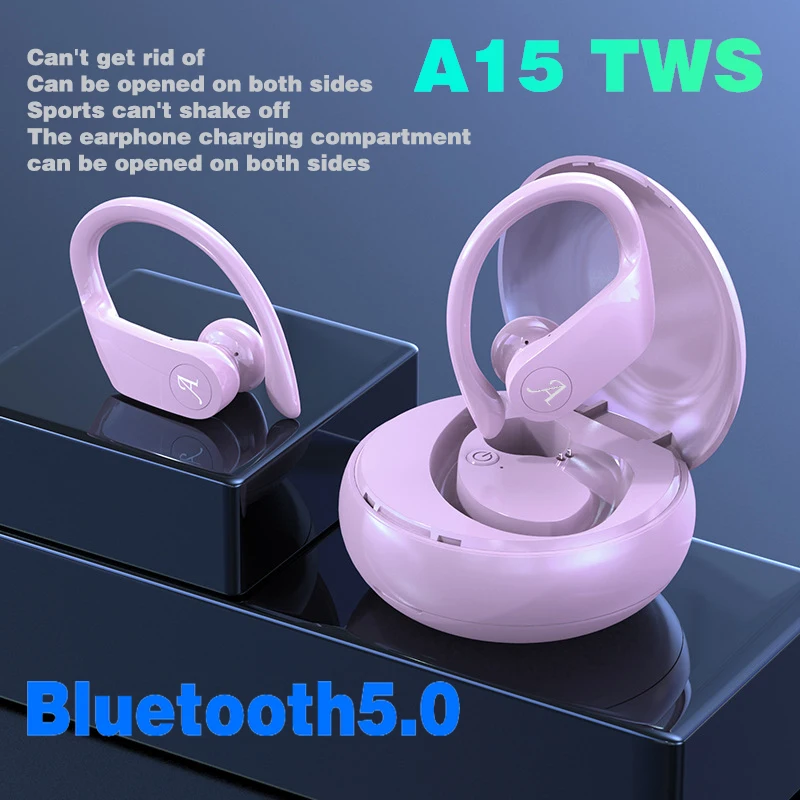 A15 наушники вкладыши TWS с музыкальные Bluetooth 5 0 Спорт Водонепроницаемый работает на