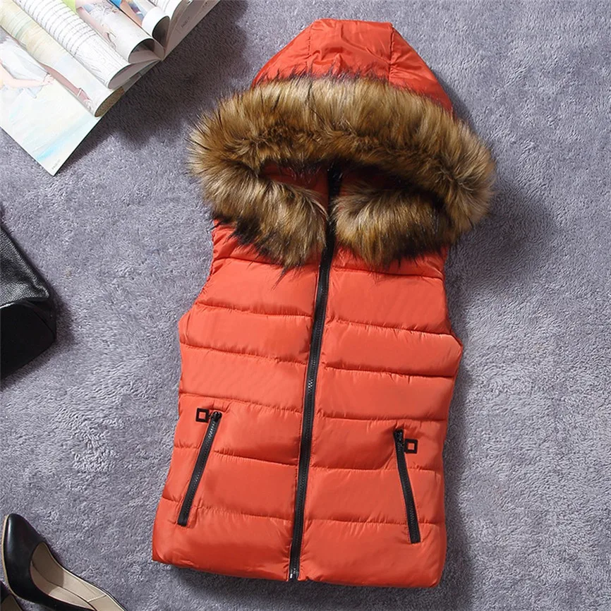 Женский пуховик с капюшоном черная утепленная куртка без рукавов хлопковой