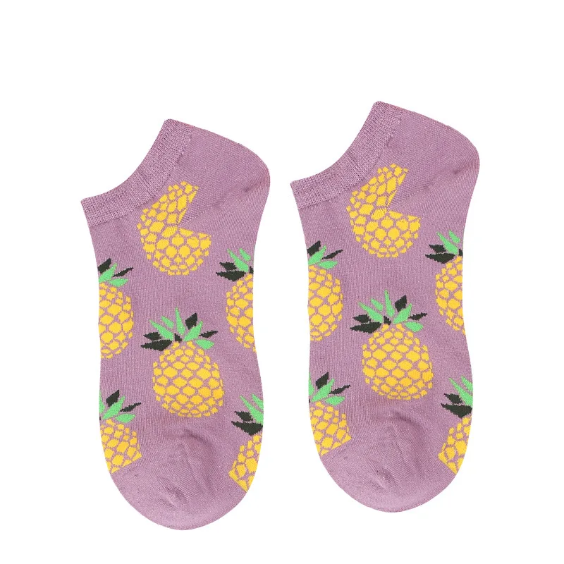 Дропшиппинг короткие фрукты еда хлопковые носки с рисунком ананаса лимон Apple