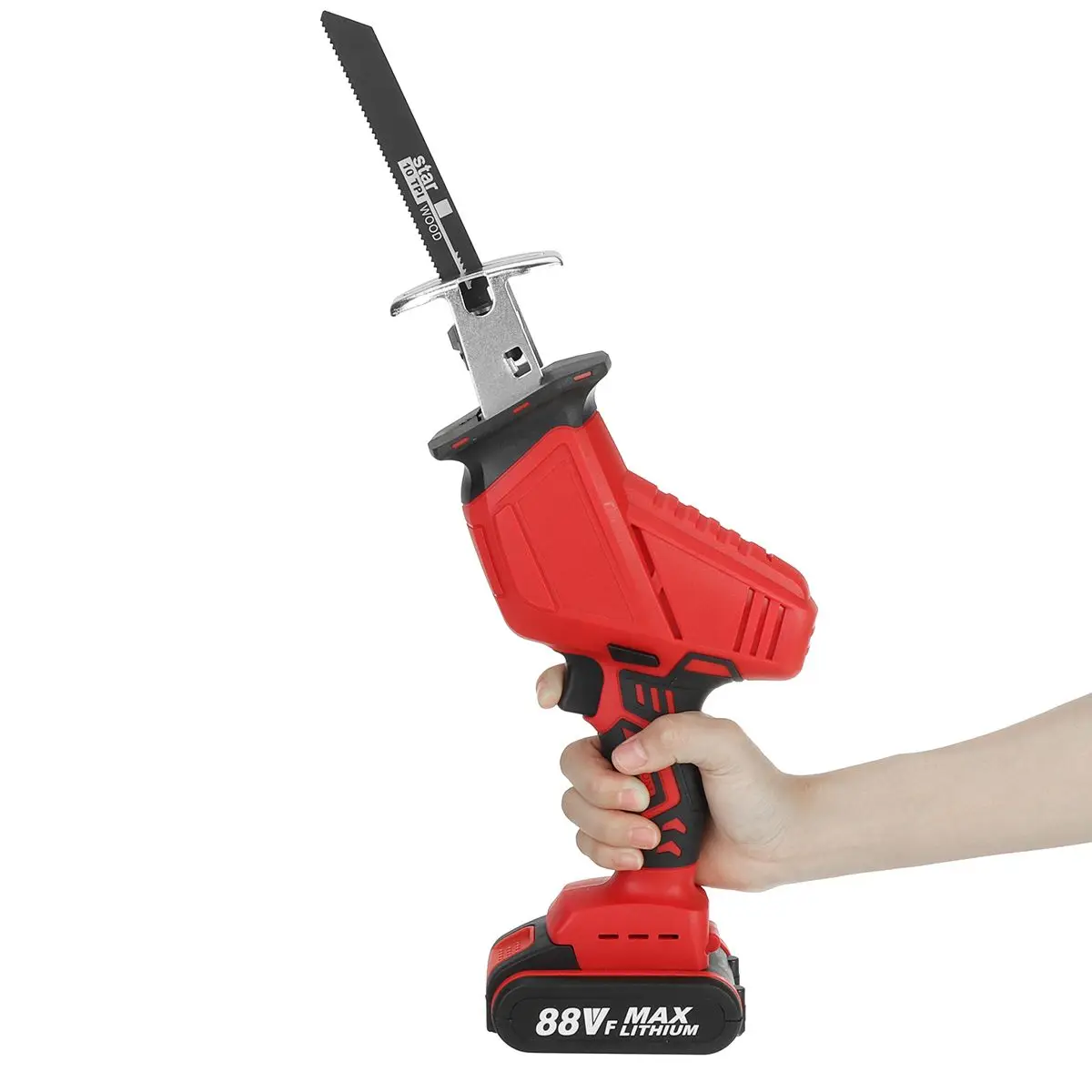 

88V Cordless Reciprocating Saw Adjustable Speed Chainsaw Wood Metal PVC Pipe Cutting Reciprocating Saw Power Tool