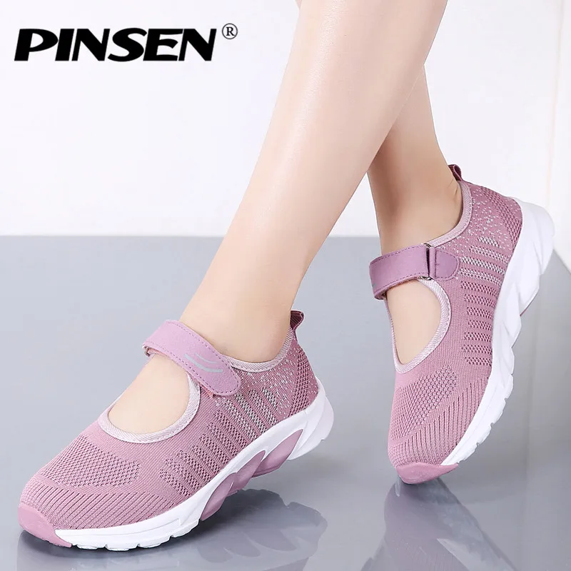 PINSEN/Летняя женская обувь на плоской подошве Высококачественная дышащая