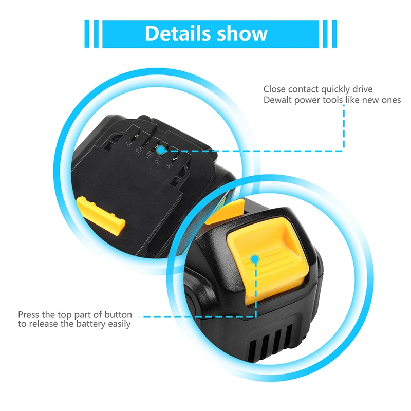 Литий-ионный аккумулятор Turpow 18 в 6 0 А · ч DCB182 для электроинструментов Dewalt DCB180 DCB181