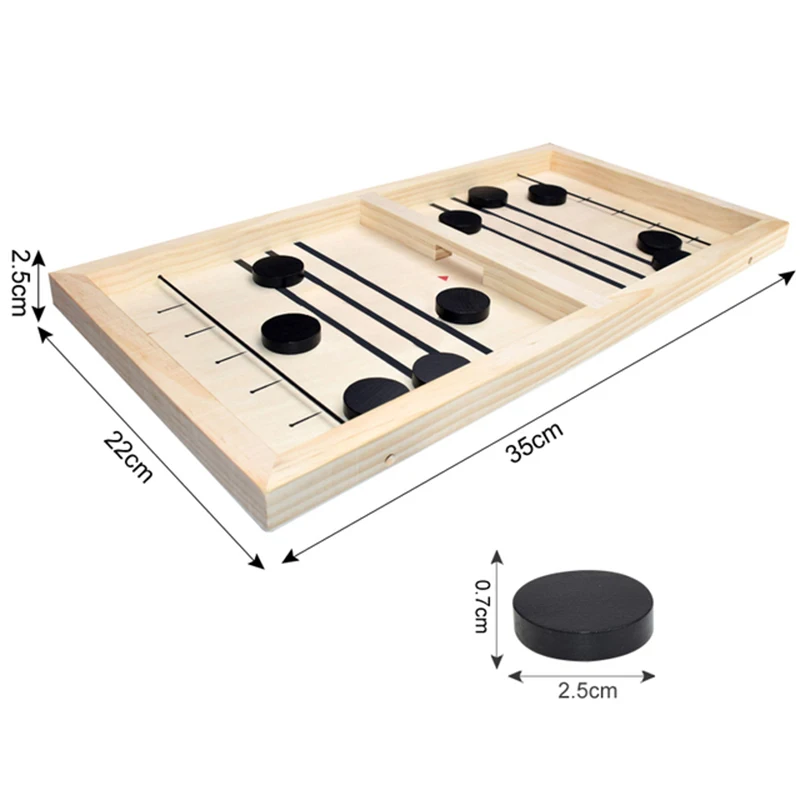 Board Game Fast Sling Puck Game,Wooden Hockey Game Sling Puck.Desktop Battle Wooden Sling Hockey Table Game images - 6