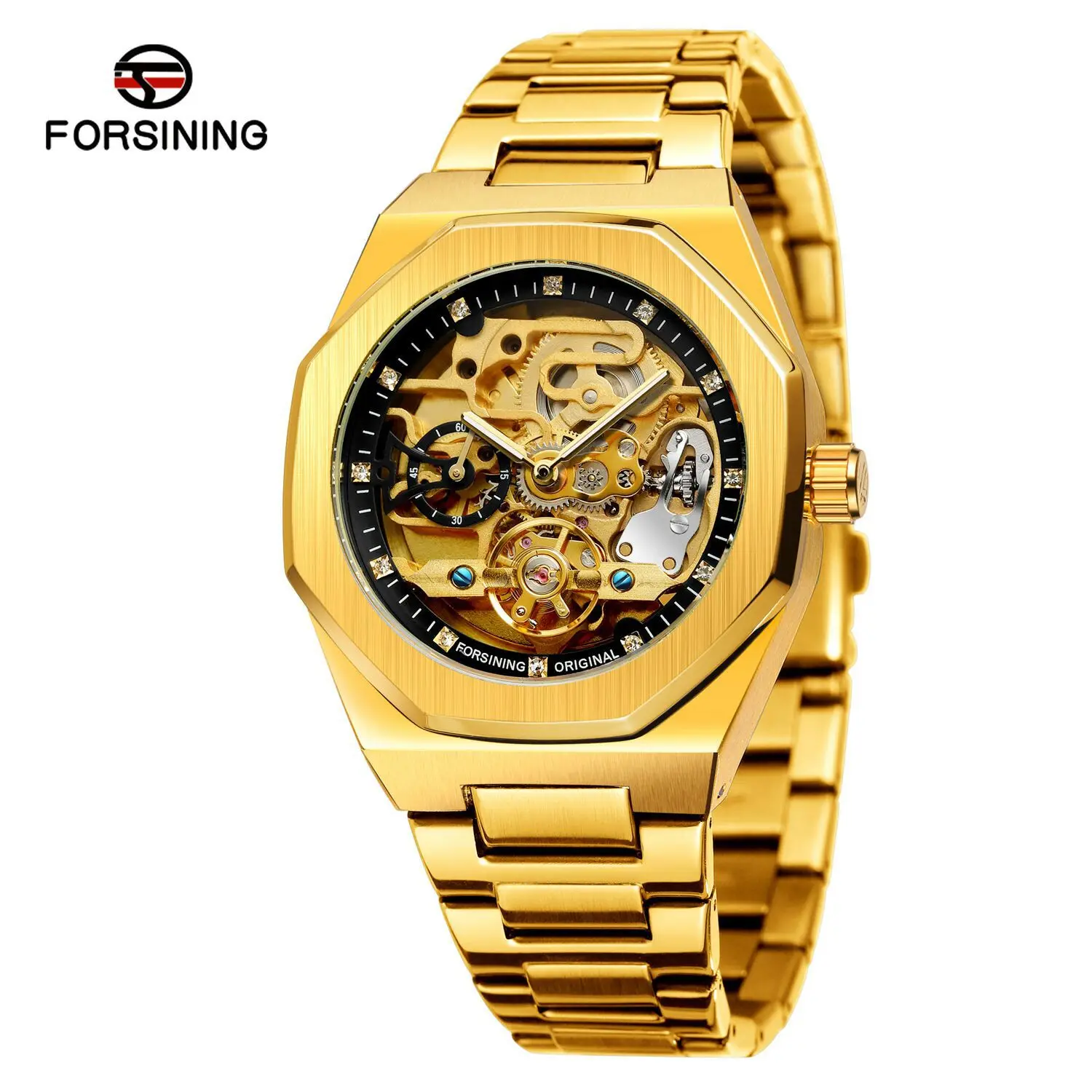

Forsining New Men's Fashion Mechanical Watch Hollow Out Automatic Mechanical Watch Stainless Steel Watch