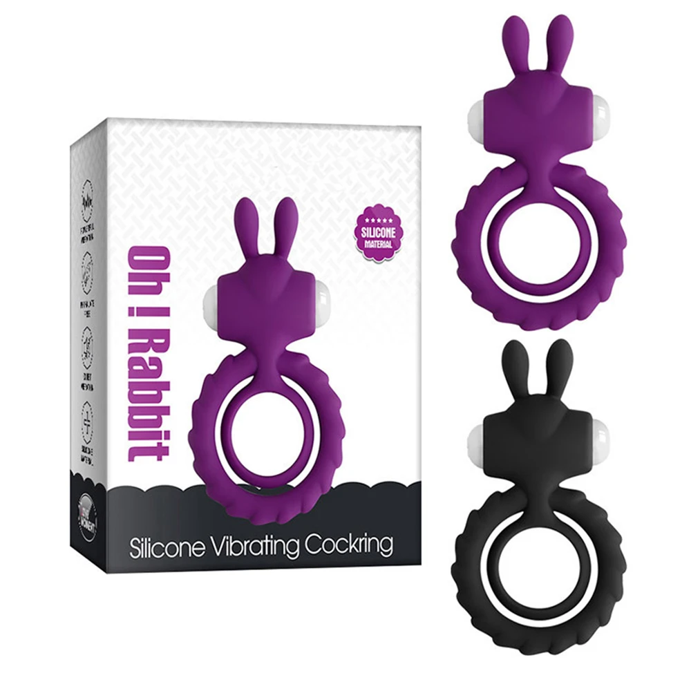 Кольцо для пениса с кроличьими ушками секс-игрушка вибратор мужчин эротическое